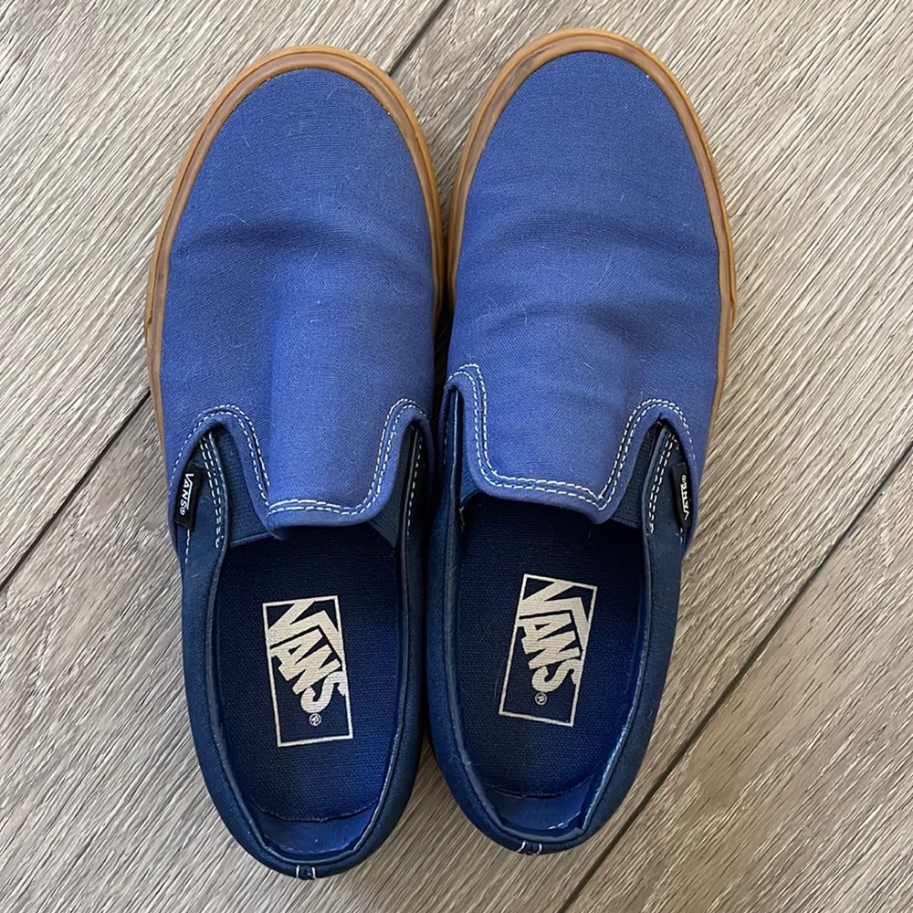 Slip on Vans, worn 2 times, mens 6.5 womens 8.0